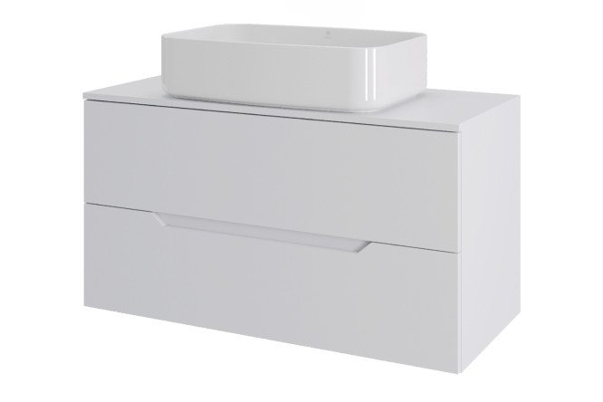 Изображение товара Подвесная тумба ORANGE Line 100 с раковиной МДФ белая 100.5 см