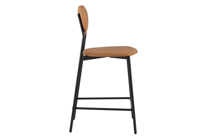 Стул барный Stool Group Minnie 42х89х49.5 см, цвет обивки коричневый, ножек чёрный