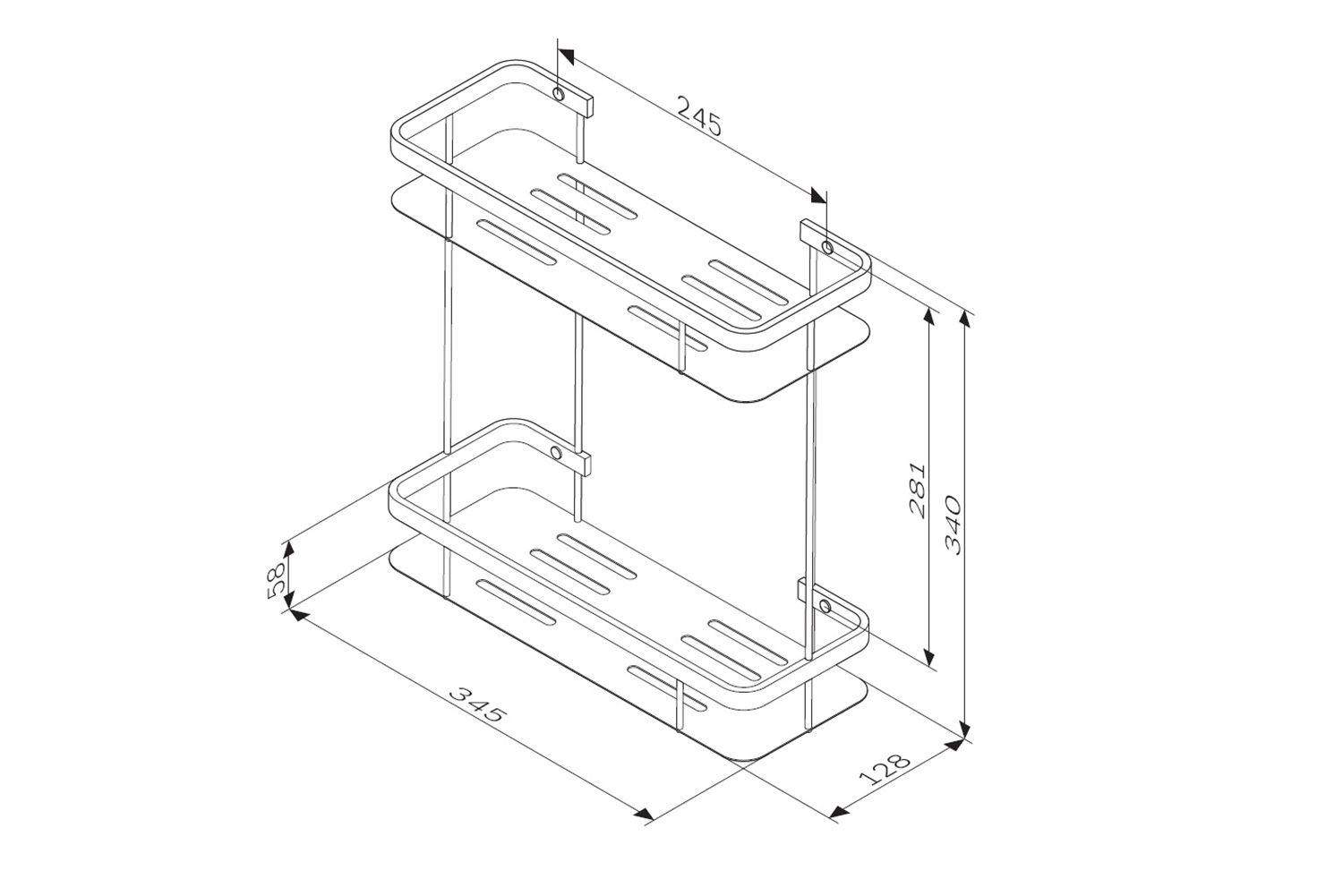 Полка для душа AM.PM Sense L A7453200 34.5x34.1x12.8 см