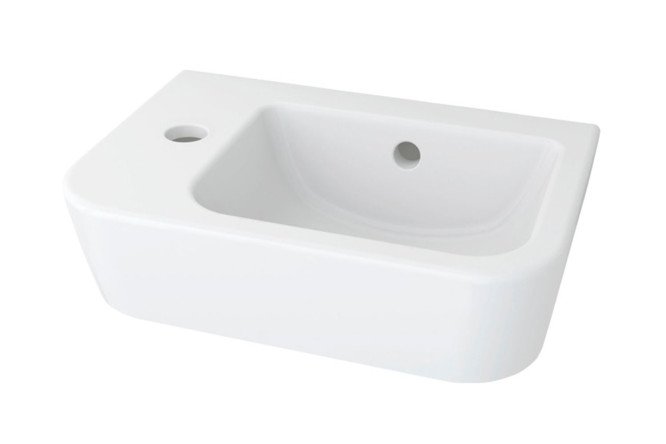 Изображение товара Подвесная раковина One 33310001L левая 37х10х24.5 см фарфор белая