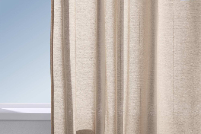Изображение товара Штора HOFF Гризайль 145x300 см бежевая имитация льна
