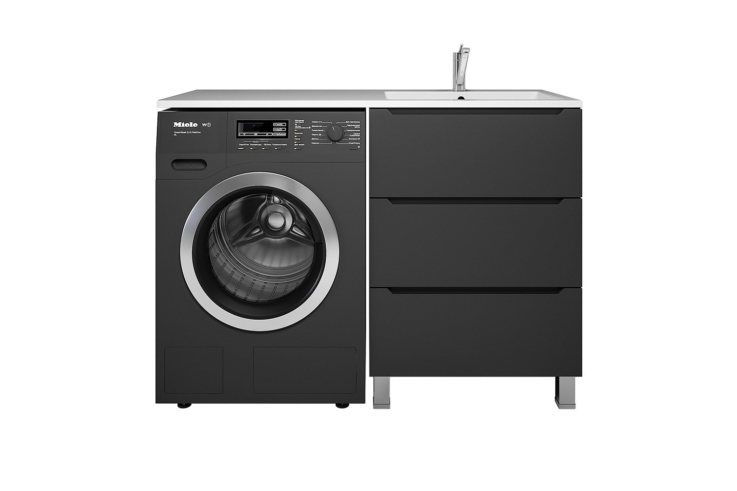 Тумба подвесная Tanos 60 TTanosVMF60B3 58 см, цвет каркаса чёрный, фасада чёрный