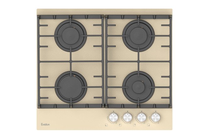 Изображение товара Газовая панель EVELUX Heg 600 IG 59 см 4 зоны нагрева закаленное стекло