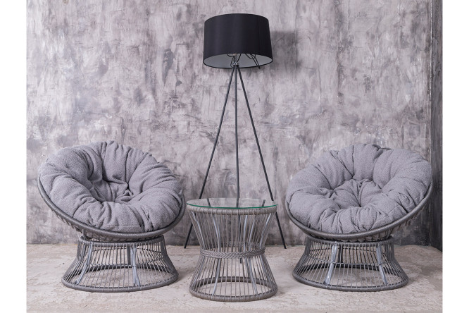 Изображение товара Набор садовой мебели Папасан Rope светло-серый 2 шт.