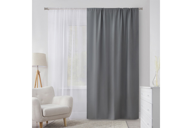 Изображение товара Штора MICASA Pure 145х260 см, 1 шт., цвет тёмно-серый