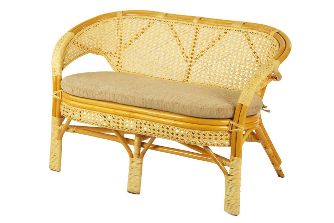 Изображение товара Диван 2-местный Pelangi, мягкий бежевый и медовый цвет, компактный