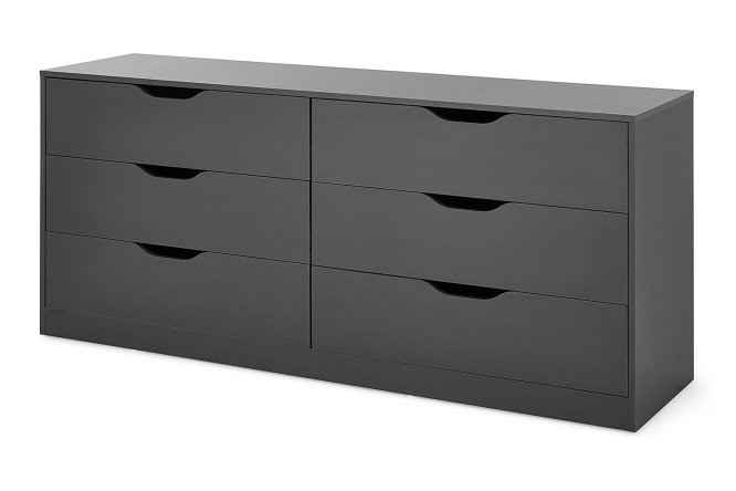 Изображение товара Комод Нордик с 6 ящиками серый графит современная мебель
