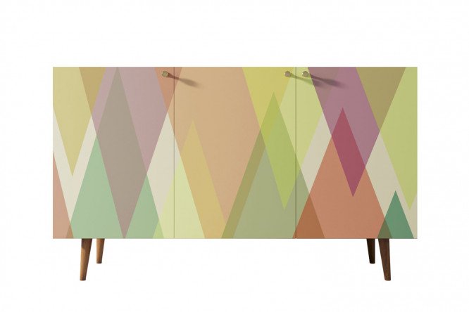 Изображение товара Комод Berber 150х90х45 см с принтом и коричневым каркасом