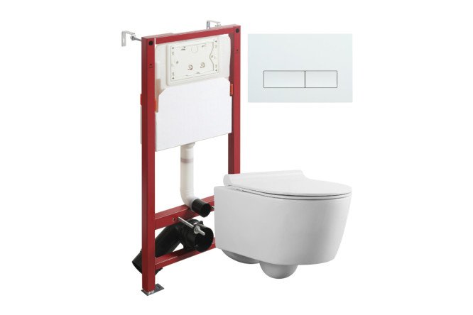 Изображение товара Подвесной унитаз AGGER ATI05100 с инсталляцией белый дюропласт