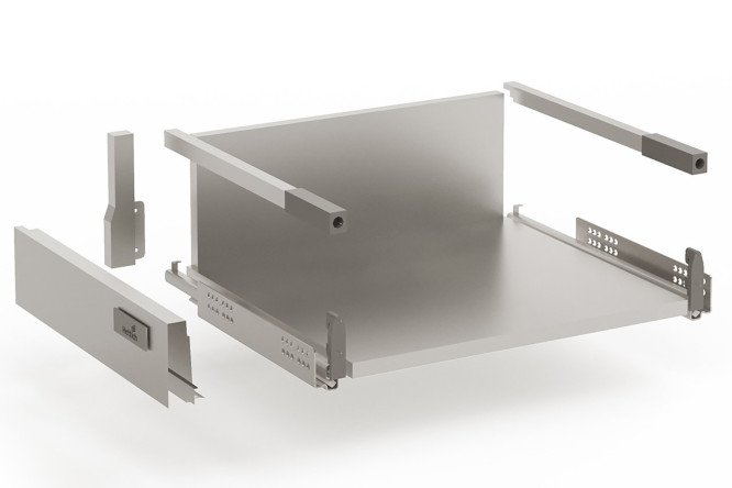 Выдвижной ящик высокий шкафа напольного с доводчиком полного выдвижения Hettich InnoTech 41.8х14.4х47 см