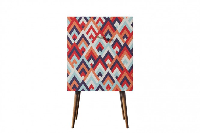 Изображение товара Комод Berber с принтом и коричневым каркасом 70x120x45 см