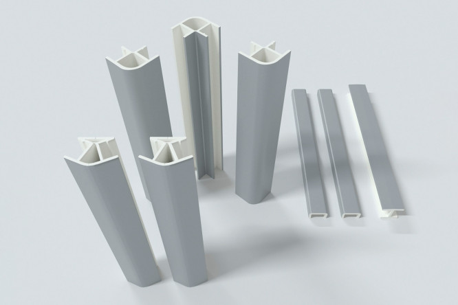 Изображение товара Комплект заглушек 15 см из ПВХ в цвете гладкий алюминий