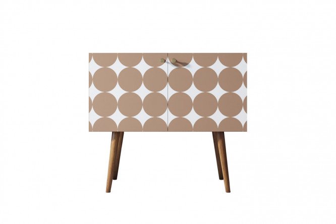 Изображение товара Комод Berber коричневый с принтами 90х80х45 см стильная мебель для хранения