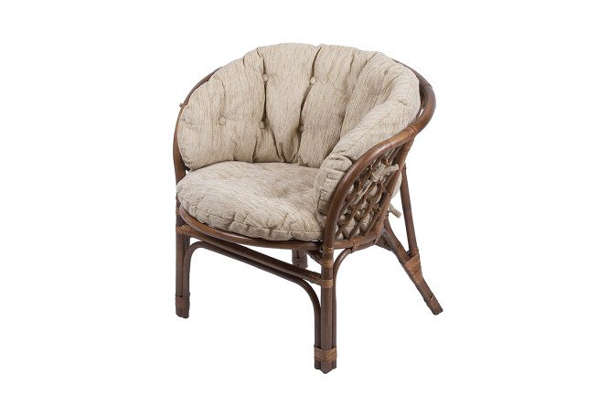 Изображение товара Кресло Багама цвет каркаса орех матовый, мягких элементов бежевый