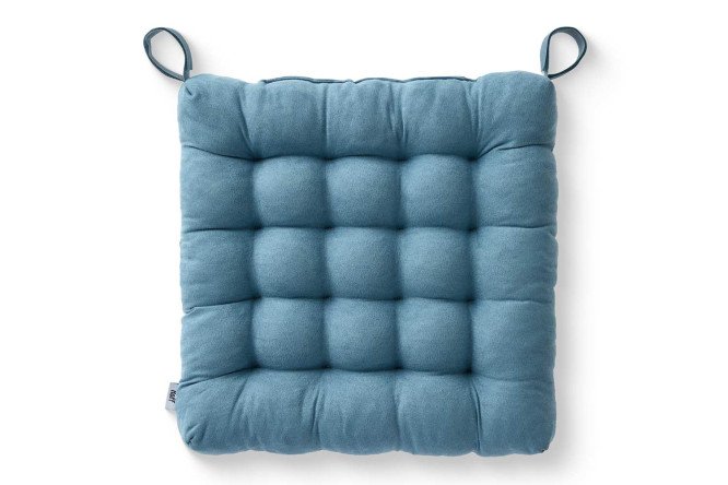Изображение товара Подушка на стул HOFF Сит 38х38 см серо-голубая квадратная с липучками