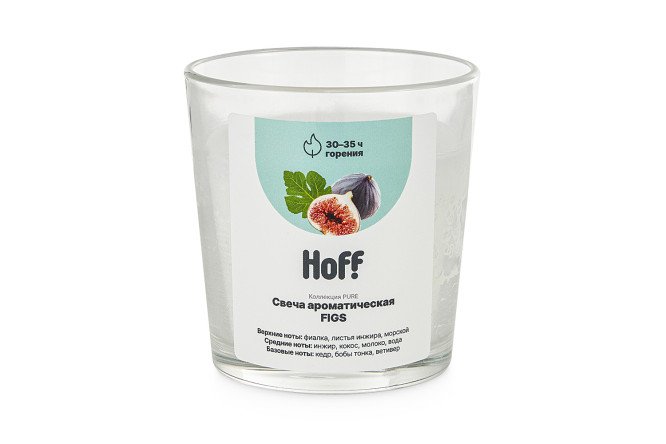 Изображение товара Ароматическая свеча HOFF Pure Figs 8 см с насыщенным ароматом