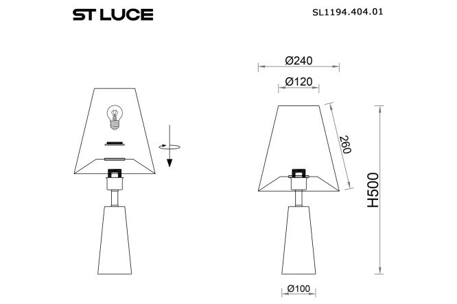Лампа прикроватная ST LUCE Earthy E27, 22x48x22 см