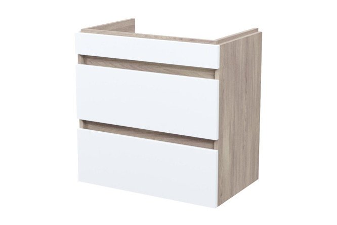 Изображение товара Тумба подвесная с ящиками IDDIS Zodiac ZOD6AB0i95 59.2 см, цвет каркаса под дерево, фасада белый