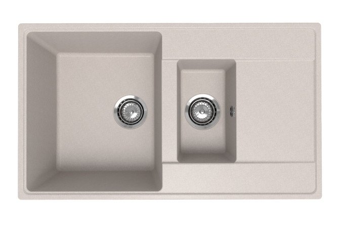 Изображение товара Врезная кухонная мойка Prima с крылом 86х50х22 см из кварцевого композита