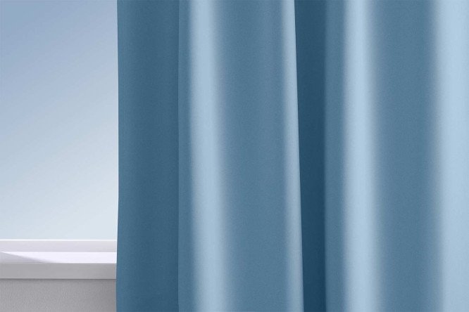 Изображение товара Штора HOFF Гуашь 145х300 см, серо-голубой, универсальная лента