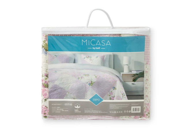Фото 9 Комплект покрывало + наволочки MICASA Estio 220х240 см, Хлопок