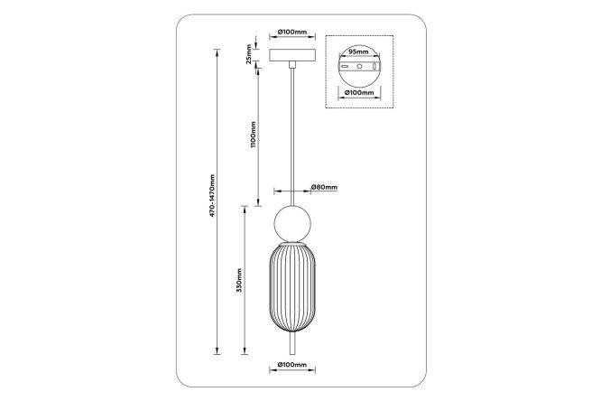 Светильник подвесной AMBRELLA LIGHT High light 2 кв.м., 10х33х10 см, G9