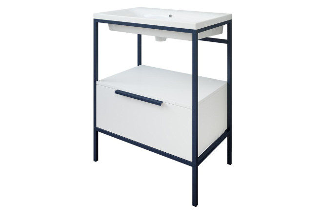 Изображение товара Напольная тумба Sanflor Лорд 66 см белая и синяя муара с ЛДСП