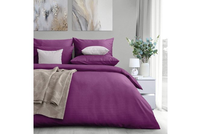 Простыня Stripe Premium Violet Страйп-сатин