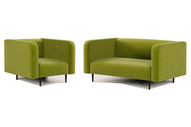 Изображение товара Диван и кресло Акцент велюр дрим эпл — комфортный мебельный комплект