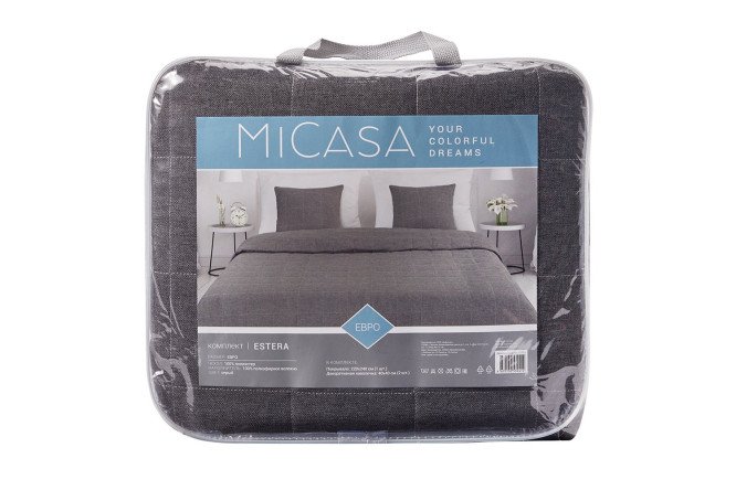 Комплект покрывало + наволочки MICASA Estera 220х240 см, Полиэстер