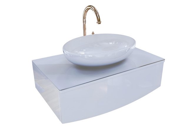 Изображение товара Тумба для ванной 1Marka Nega 60 см белая подвесная мебель для ванной комнаты