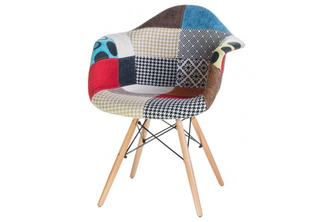 Изображение товара Стул обеденный с подлокотниками DOBRIN Daw Patchwork 62х79.5х64.5 см