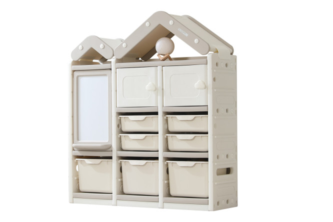 Изображение товара Стеллаж для игрушек House 9 ящиков серый и белый практичный органайзер