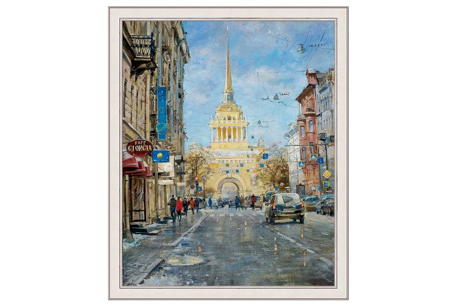 Изображение товара Репродукция в раме Вид на Адмиралтейство 47х57 см