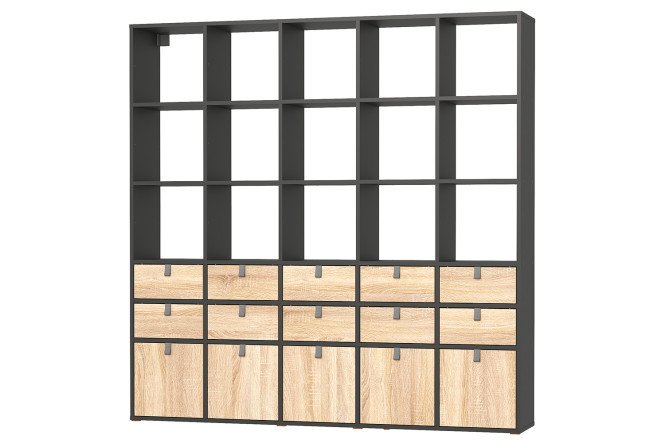 Изображение товара Стеллаж 25 секций Bricks антрацит / дуб сонома