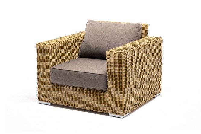 Изображение товара Кресло 4SiS Боно цвет каркаса тёмно-серый, отделки соломенный