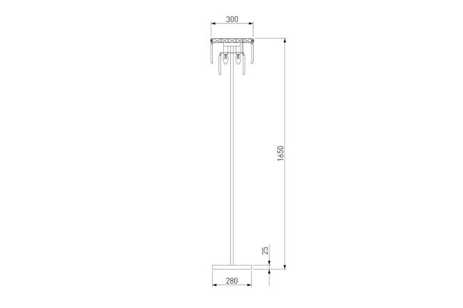 Светильник напольный с выключателем EUROSVET Elegante 30x165x30 см, E14