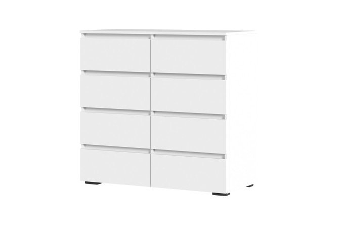 Изображение товара Комод Хелен с 8 ящиками белый шагрень, размер 100x95x46 см
