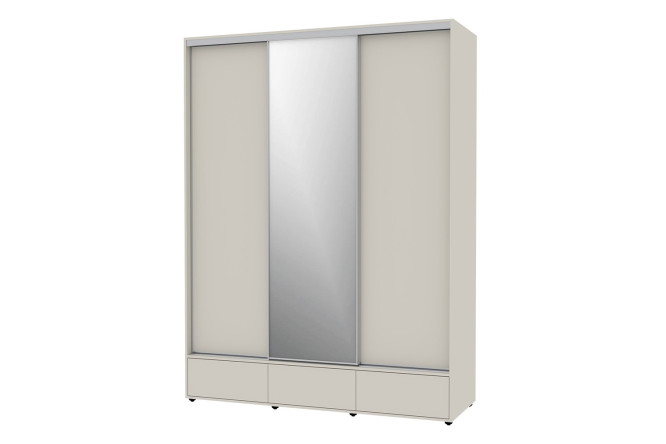 Изображение товара Шкаф-купе 3-дверный Mod 180х239х62 см, дымчато-серый, с зеркалом