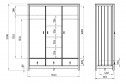 Шкаф 3-створчатый Wood 164.4х210х61 см