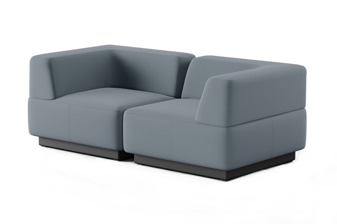 Изображение товара Модульный диван Сиб mod.3 из экокожи серого цвета 180x70x90 см