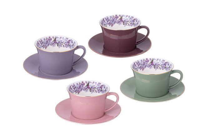 Изображение товара Кофейный набор Lefard Lilac для 4 персон из фарфора