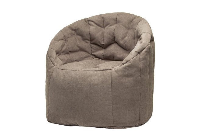 Изображение товара Кресло-пенёк Австралия из велюра серого цвета размеры 90х80х90 см