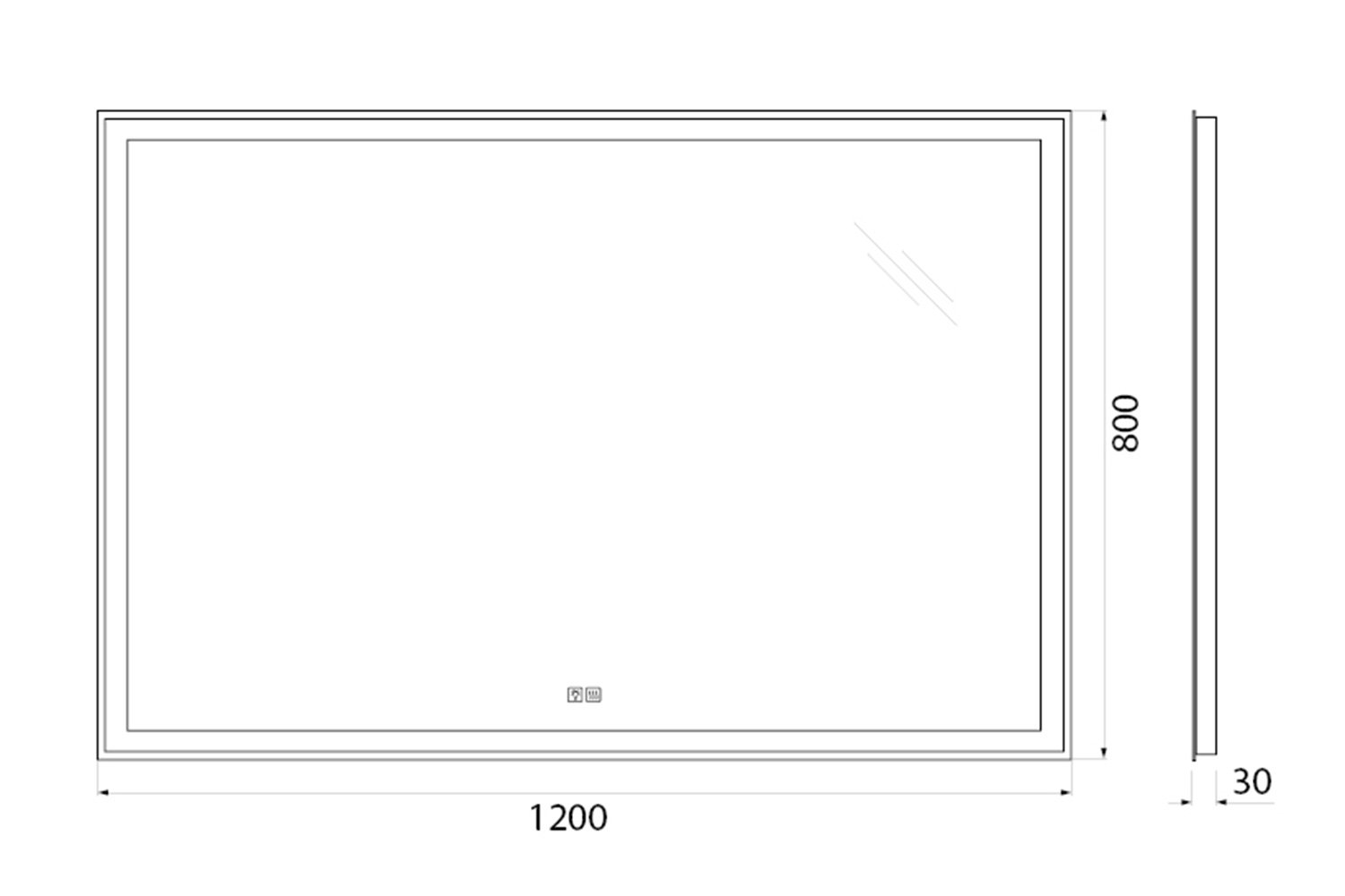 Зеркало с подсветкой BELBAGNO SPC-GRT-1200-800-LED-TCH-WARM с подогревом 120х80 см