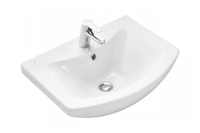 Изображение товара Раковина Балтика 55 Накладная- белая фарфоровая для ванной комнаты 55х18, 5х43 см