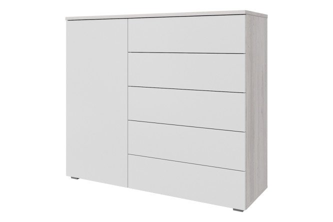 Изображение товара Комод Оскар Лайн 125,4х109,2х44 см в стиле модерн светлый белый ясень анкор