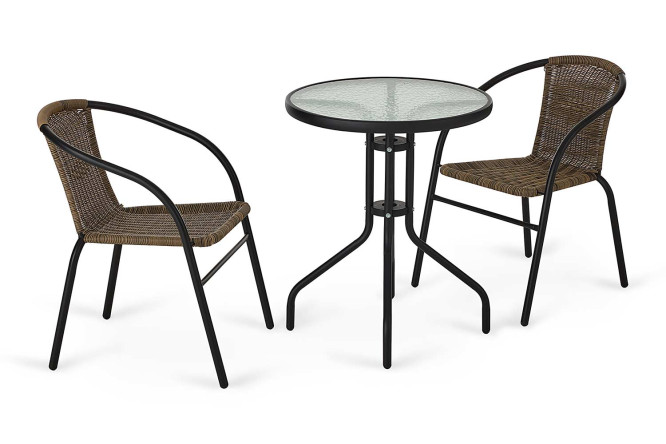 Изображение товара Набор садовой мебели Tiffany 52x72x63, 5 см - черный/коричневый/прозрачный