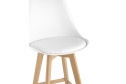 Стул барный Stool Group Frankfurt 48х112х57 см, цвет обивки белый, ножек натуральное дерево