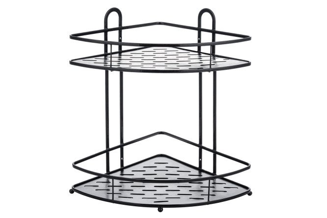 Изображение товара Угловая двухъярусная полка BERKRAFT Practical ZC1101 27x34,5x27 см черный