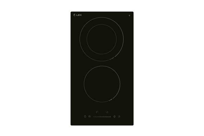 Изображение товара Электрическая панель LEX EVH 321A bl из стеклокерамики, 2 зоны нагрева, размер 28.8 см